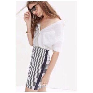 Madewell Pencil Skirt Women Medium Navy White Stripe Nautical